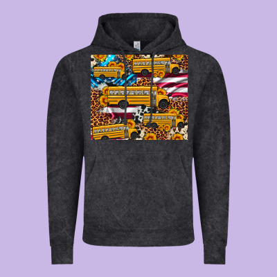 School Bus American Flag Sunflower Cowhide Leopard Vintage Hoodie Designed By Artiststas