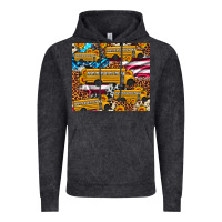 Vintage Black school bus American flag sunflower cowhide leopard Vintage Hoodie - Artiststas