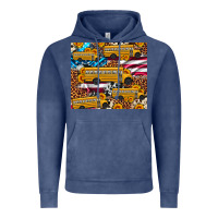 Vintage Denim school bus American flag sunflower cowhide leopard Vintage Hoodie - Artiststas