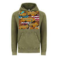 Vintage Olive school bus American flag sunflower cowhide leopard Vintage Hoodie - Artiststas