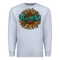 Heather Grey thankful sunflower Premium Sweatshirt - RanaPortraitStore