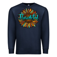 Navy thankful sunflower Premium Sweatshirt - RanaPortraitStore