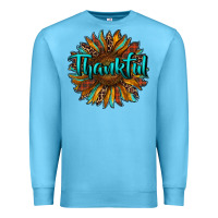 Ocean Blue thankful sunflower Premium Sweatshirt - RanaPortraitStore