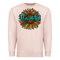 Pale Pink thankful sunflower Premium Sweatshirt - RanaPortraitStore