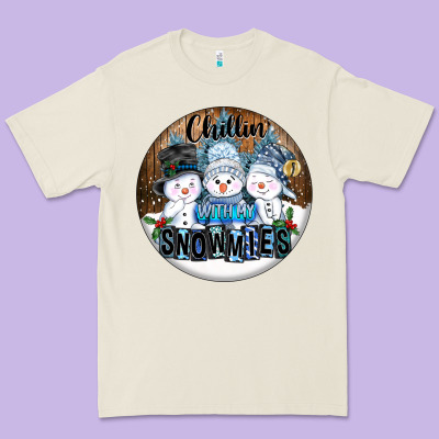 Chillin With My Snowmies Premium Tee Designed By Fadigitalartstudio