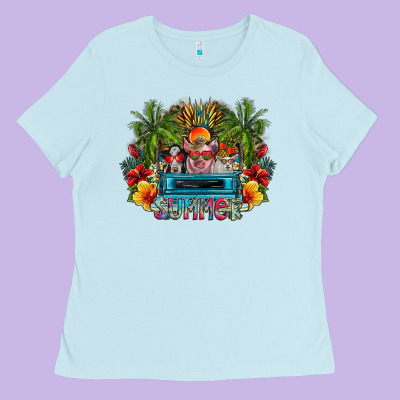 Summer Ladies Tee Designed By Cowhidedigitalart