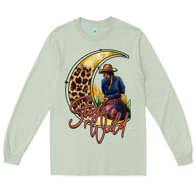 Stay Wild Moon Cowgirl Long Sleeve Tee by RacoonDesign | Teevron