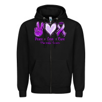 Black Pace Love Cure Pancreatic Cancer Zipper Hoodie - Jasminsmagicworld
