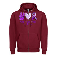 Burgundy Pace Love Cure Pancreatic Cancer Zipper Hoodie - Jasminsmagicworld