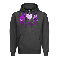 Charcoal Heather Pace Love Cure Pancreatic Cancer Zipper Hoodie - Jasminsmagicworld