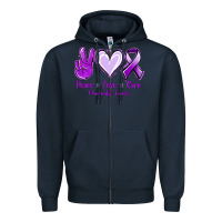 Navy Pace Love Cure Pancreatic Cancer Zipper Hoodie - Jasminsmagicworld