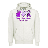 Oatmeal Heather Pace Love Cure Pancreatic Cancer Zipper Hoodie - Jasminsmagicworld