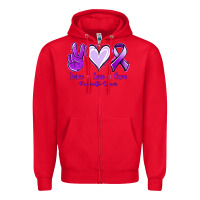 Red Pace Love Cure Pancreatic Cancer Zipper Hoodie - Jasminsmagicworld