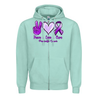 Seafoam Pace Love Cure Pancreatic Cancer Zipper Hoodie - Jasminsmagicworld