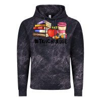 Cloud Black teacher life with books  pen and coffee Vintage Hoodie - Artiststas