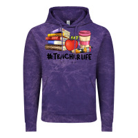 Cloud Purple teacher life with books  pen and coffee Vintage Hoodie - Artiststas