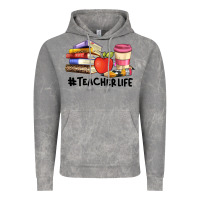 Cloud Rock teacher life with books  pen and coffee Vintage Hoodie - Artiststas
