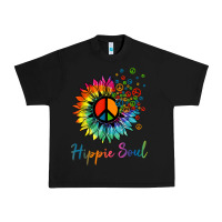 Black daisy peace sign hippie soul retro hippie flower lovers t shirt Urban Heavy Tee - baoMotion