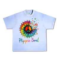 Grape Ice daisy peace sign hippie soul retro hippie flower lovers t shirt Urban Heavy Tee - baoMotion