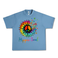 Pebble Blue daisy peace sign hippie soul retro hippie flower lovers t shirt Urban Heavy Tee - baoMotion
