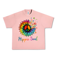 Salmon daisy peace sign hippie soul retro hippie flower lovers t shirt Urban Heavy Tee - baoMotion