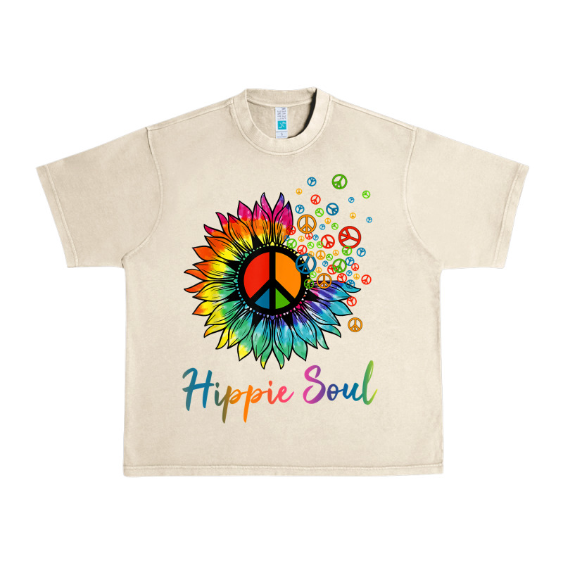 Daisy Peace Sign Hippie Soul Retro Hippie Flower Lovers T Shirt Urban Heavy Tee by baoMotion | Teevron