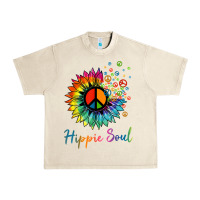 Sandshell daisy peace sign hippie soul retro hippie flower lovers t shirt Urban Heavy Tee - baoMotion