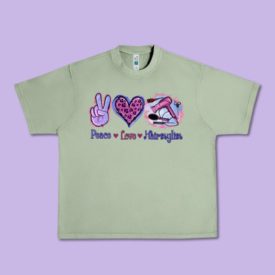 Peace Love Hairstylist Urban Heavy Tee Designed By Jasminsmagicworld