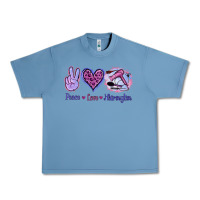 Pebble Blue Peace Love Hairstylist Urban Heavy Tee - Jasminsmagicworld