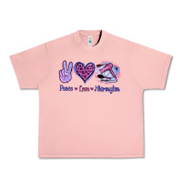 Salmon Peace Love Hairstylist Urban Heavy Tee - Jasminsmagicworld