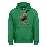 Emerald California Quail Bird Urban Hoodie - RanaPortraitStore