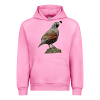 Fuchsia Pink California Quail Bird Urban Hoodie - RanaPortraitStore
