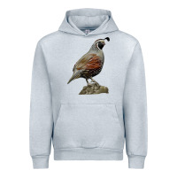 Heather Grey California Quail Bird Urban Hoodie - RanaPortraitStore