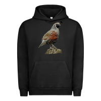 Pigment Black California Quail Bird Urban Hoodie - RanaPortraitStore