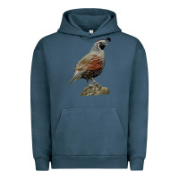 Pigment Midnight Navy California Quail Bird Urban Hoodie - RanaPortraitStore