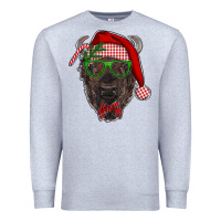 Heather Grey christmas bison Premium Sweatshirt - RanaPortraitStore