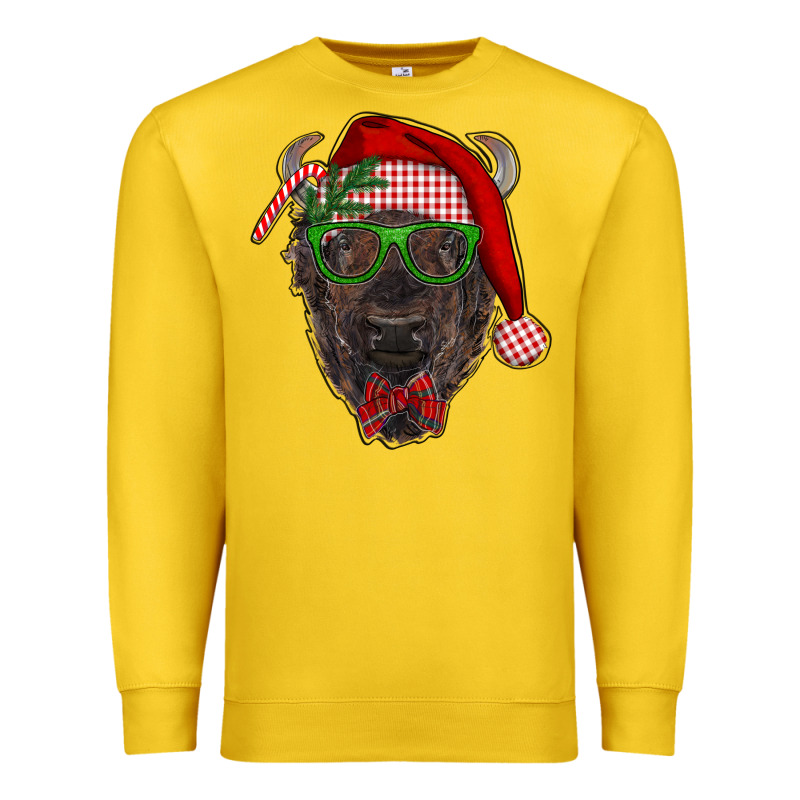 Christmas Bison Premium Sweatshirt by RanaPortraitStore | Teevron