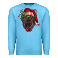Ocean Blue christmas bison Premium Sweatshirt - RanaPortraitStore