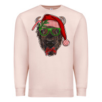 Pale Pink christmas bison Premium Sweatshirt - RanaPortraitStore