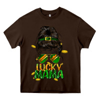 Chocolate Brown lucky mama St. Patricks Day Heavy Core Tee - FaDigitalArtStudio