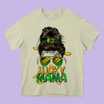 Lucky Mama St. Patricks Day Heavy Core Tee Designed By Fadigitalartstudio