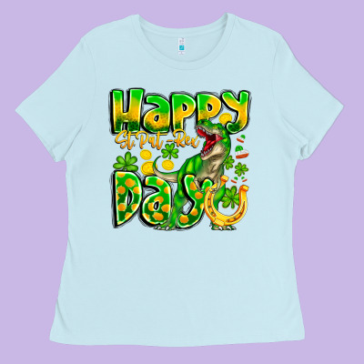 Happy St Patricks Rex Day Ladies Tee Designed By Cowhidedigitalart