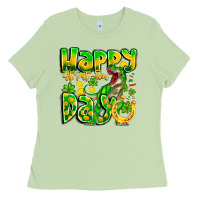 Matcha Happy St Patricks Rex Day Ladies Tee - CowhideDigitalArt