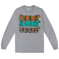 Heather Grey summer western Long Sleeve Tee - RacoonDesign