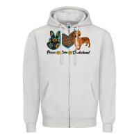 Peace Love Dachshund Zipper Hoodie | Teevron