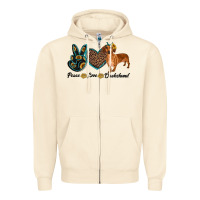 Sandshell peace love dachshund Zipper Hoodie - RanaPortraitStore