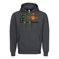 Smoke peace love dachshund Zipper Hoodie - RanaPortraitStore