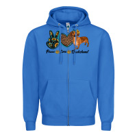 True Royal peace love dachshund Zipper Hoodie - RanaPortraitStore