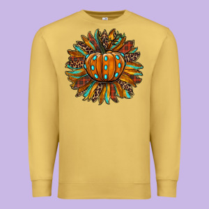 Pumpkin Sunflower Premium Sweatshirt Designed By Ranaportraitstore