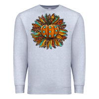Heather Grey pumpkin sunflower Premium Sweatshirt - RanaPortraitStore